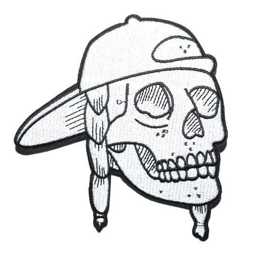 "Skull & Braids" Iron-On Patch