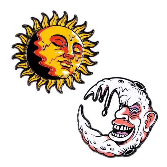 "Highway Hotel" Sun & Moon Enamel Pins