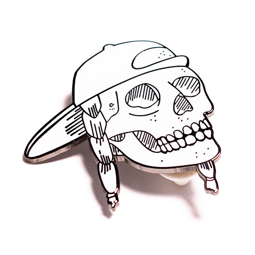 "Skull & Braids" Enamel Pin