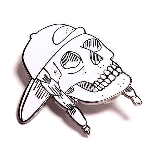 "Skull & Braids" Enamel Pin